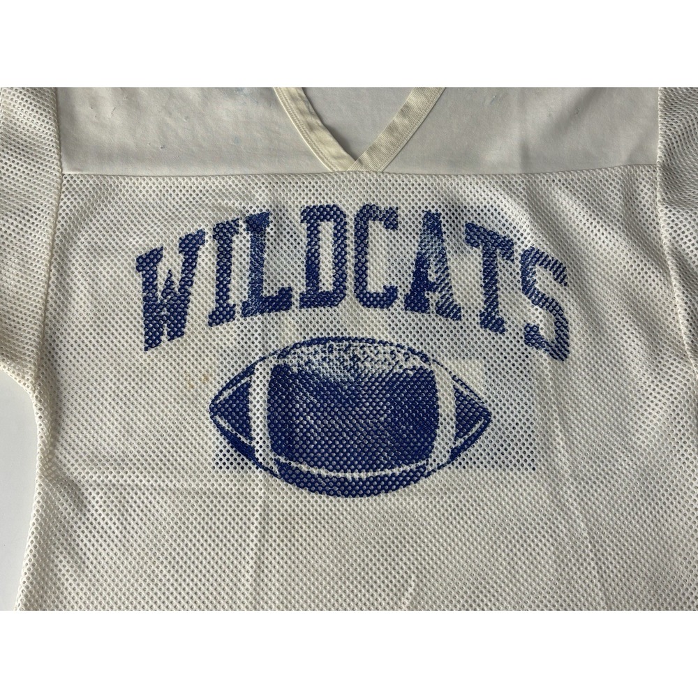 Russell Athletic Football Jersey Wildcats High School Vintage White Y2K Medium B